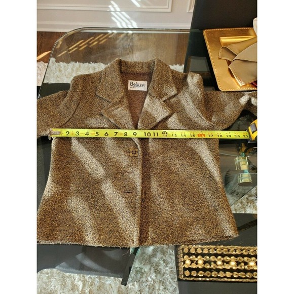 Vintage Beluva Brown LongSleeve Three Buttons Single Breasted Notch Lapel Blazer - Picture 10 of 12
